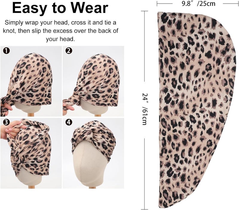 DRESHOW African Turban for Women Knotted Hairwraps for Sleeping Turban Headwraps Head Warmer Scarf for Black Women Chemo Cap - Image 5